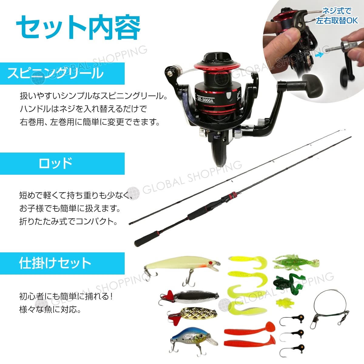 ルアー竿(ロッドセット) 楽天市場】ロッド リールセット 魚型 竿 おさかなロッド